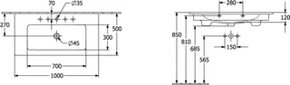 Villeroy & Boch SchrankWT Venticello 1000x500mm re-eckig 1HL. m. ÜL. Stone White cplus – Bild 2