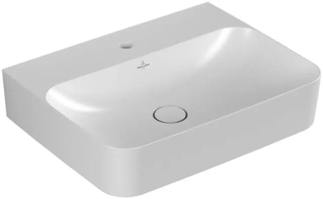 Villeroy & Boch Waschbecken Finion 600x470mm re-eckig 1HL. m. verd. ÜL. Stone White cplus