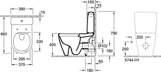 Villeroy & Boch T-WCKombi Avento 370x640x410mm ov bodenst. Abg. waagr. DF we Alpin c+ – Bild 5