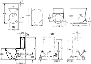Villeroy & Boch Spülkasten Subway 2.0 383x165x389mm Zul. seitl. od. von hi. Weiß Alpin cplus – Bild 4