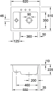 Villeroy & Boch EB-SP Subway 60 XM 620x510mm Ablgarn. IB rechts aus Keramik Ivory cplus – Bild 4