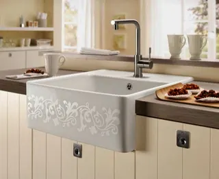 Villeroy & Boch Spülstein 595x630mm Ablgarn. Spülbecken m.tig Keram. White Pearl c+ – Bild 3