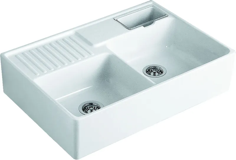 Villeroy & Boch Spülstein 895x630mm Ablgarn. Spülbecken m.tig Keram. Snow White cplus
