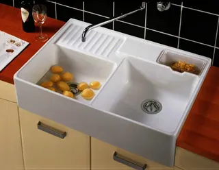 Villeroy & Boch Spülstein 895x630mm Ablgarn. Spülbecken m.tig Keram. Graphite cplus – Bild 4