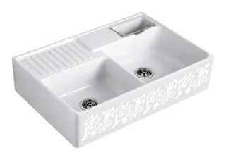 Villeroy & Boch Spülstein 895x630mm Ablgarn. Spülbecken m.tig Keram. White Pearl c+ – Bild 2