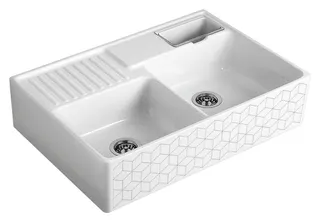 Villeroy & Boch Spülstein 895x630mm Ablgarn. Spülbecken m.tig aus Keramik Mosaique – Bild 2
