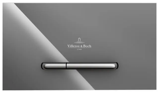Villeroy & Boch WC-Betätigungsplatte ViConnect 260x66x150mm 2-Sp. Glass Glossy Grey