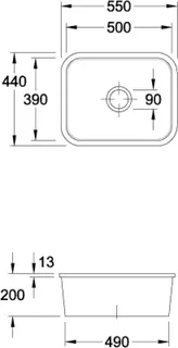 Villeroy & Boch U-Bau-SP Cisterna 60C 550x440mm Ablgarn. Becken mtig Keram Graphitec+ – Bild 5