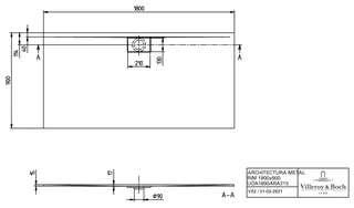 Villeroy & Boch Duschwanne Architectura 1800x900x15mm Rechteck mit Rutschhemmung Weiß Alpin – Bild 3