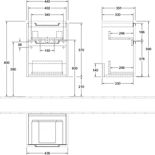 Villeroy & Boch WaschbeckenUS Subway 2.0 440x590x352 mm 2 Ausz. Waschbecken m.tig Arizona Oak – Bild 4