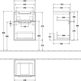 Villeroy & Boch WaschbeckenUS Subway 2.0 440x590x352 mm 2 Ausz. Waschbecken m.tig Arizona Oak – Bild 5