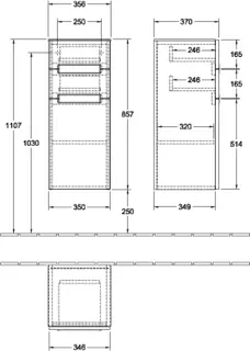 Villeroy & Boch SS Subway 2.0 1S 356x857x370mm 1trg. 2 Schubl. A:li Nordic Oak Glass White – Bild 4