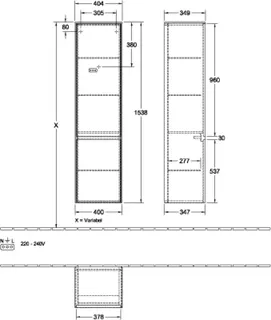 Villeroy & Boch Hochschrank Collaro 404x1538x349mm 2 Türen A:li White Matt – Bild 4