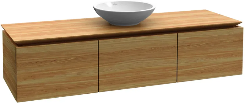 Villeroy & Boch WTUS Legato B585 1400x380x500mm 3 Ausz. Waschtisch m.tig Black Matt Lacquer