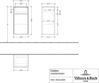 Villeroy & Boch Seitenschrank Collaro 404x748x349mm 1 Tür 1 Schublade A:li Glossy White – Bild 3