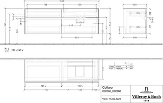 Villeroy & Boch WaschbeckenUS Collaro C023 1600x548x 500mm 4 Ausz. Waschbecken rechts White Matt – Bild 4