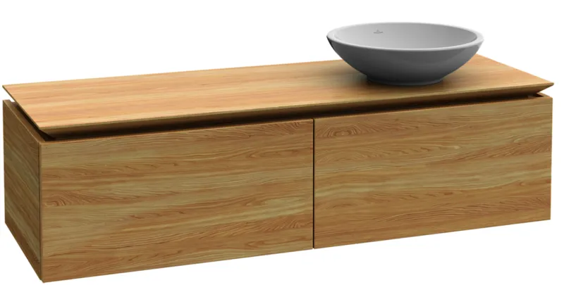 Villeroy & Boch WTUS Legato 1200x380x500mm m. Bel. 2 Ausz. Waschtisch rechts Black Matt Lacquer