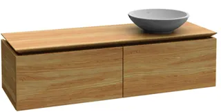 Villeroy & Boch WTUS Legato 1200x380x500mm m. Bel. 2 Ausz. Waschtisch rechts Black Matt Lacquer
