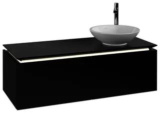 Villeroy & Boch WTUS Legato 1200x380x500mm m. Bel. 2 Ausz. Waschtisch rechts Black Matt Lacquer – Bild 2