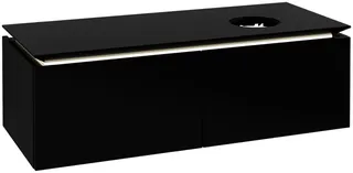 Villeroy & Boch WTUS Legato 1200x380x500mm m. Bel. 2 Ausz. Waschtisch rechts Black Matt Lacquer – Bild 3