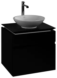 Villeroy & Boch WTUS Legato 600x550x500mm 2 Ausz. Waschtisch m.tig Black Matt Lacquer – Bild 2