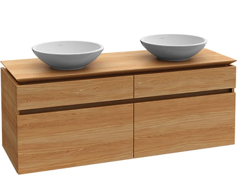Villeroy & Boch WTUS Legato B592 1400x550x500mm m. Bel. 4 Ausz. für 2 Waschtisch Glossy Grey