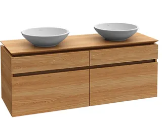 Villeroy & Boch WTUS Legato B592 1400x550x500mm m. Bel. 4 Ausz. für 2 Waschtisch Glossy Grey