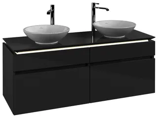 Villeroy & Boch WTUS Legato B592 1400x550x500mm m. Bel. 4 Ausz. für 2 Waschtisch Glossy Grey – Bild 2