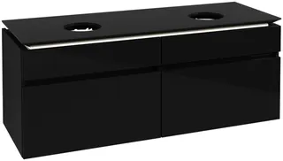 Villeroy & Boch WTUS Legato B592 1400x550x500mm m. Bel. 4 Ausz. für 2 Waschtisch Glossy Grey – Bild 3