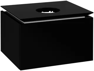 Villeroy & Boch WTUS Legato 600x380x500mm 1 Ausz. Waschtisch m.tig Black Matt Lacquer – Bild 3