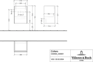 Villeroy & Boch WaschbeckenUS Collaro 410x546x344mm 1trg. A:li Waschbecken m.tig White Matt – Bild 4