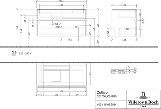 Villeroy & Boch WaschbeckenUS Collaro C017 1000x548x 500mm 2 Ausz. Waschbecken links Nordic Oak – Bild 4