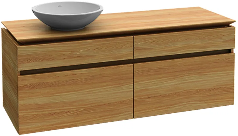 Villeroy & Boch WTUS Legato B588 1400x550x500mm 4 Ausz. Waschtisch links Black Matt Lacquer