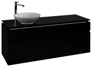 Villeroy & Boch WTUS Legato B588 1400x550x500mm 4 Ausz. Waschtisch links Black Matt Lacquer – Bild 2