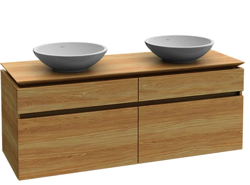 Villeroy & Boch WTUS Legato B592 1400x550x500mm m. Bel. 4 Ausz. für 2 Waschtisch Nordic Oak