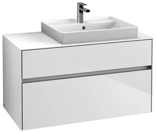 Villeroy & Boch WTUS Collaro C018 1000x548x500mm 2 Ausz. Waschtisch rechts Glossy White – Bild 2