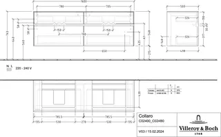 Villeroy & Boch WTUS Collaro C024 1600x548x500mm 4 Ausz. für 2 Waschtisch Arizona Oak – Bild 4