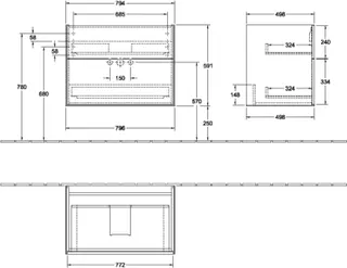 Villeroy & Boch Waschbeckenunterschrank Finion F01 796x591x498mm FK/RE/AP: PD/-/- – Bild 4