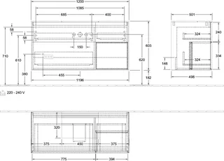 Villeroy & Boch Waschbeckenunterschrank Finion F17 1200x603x501mm m Bel FK/RE/AP: GK/MT/1 – Bild 3
