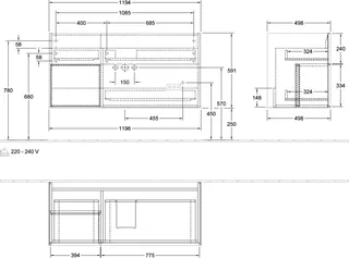 Villeroy & Boch Waschbeckenunterschrank Finion F06 1196x591x498mm m Bel FK/RE/AP: GN/GF/- – Bild 3