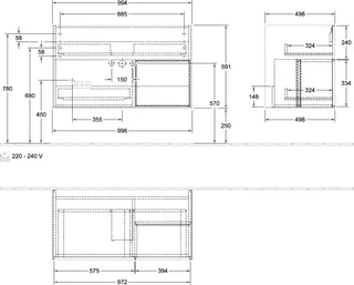 Villeroy & Boch Waschbeckenunterschrank Finion F04 996x591x498mm m Bel FK/RE/AP: GF/GF/- – Bild 3