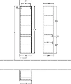 Villeroy & Boch Hochschrank Collaro 404x1538x349mm 2 Türen A:re Glossy White – Bild 4