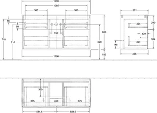 Villeroy & Boch Waschbeckenunterschrank Finion F13 1200x603x501mm FK/RE/AP: MT/-/2 – Bild 3