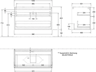 Villeroy & Boch Waschbeckenunterschrank Finion F23 1000x603x501mm FK/RE/AP: PD/-/1 – Bild 3