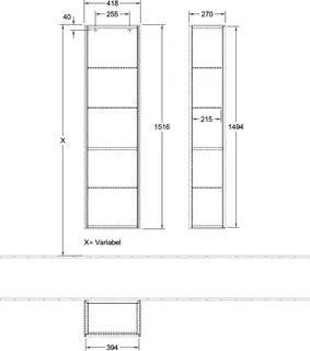 Villeroy & Boch Hochschrank Finion F49 418x1516x270mm FK/RE/AP: PD/-/- – Bild 2