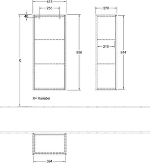 Villeroy & Boch Seitenschrank Finion F56 418x936x270mm FK/RE/AP: PC/-/- – Bild 2