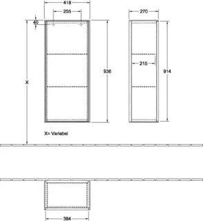 Villeroy & Boch Seitenschrank Finion F56 418x936x270mm FK/RE/AP: PD/-/- – Bild 5