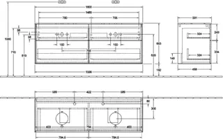 Villeroy & Boch Waschbeckenunterschrank Finion F96 1600x603x501mm FK/RE/AP: HG/-/1 – Bild 3