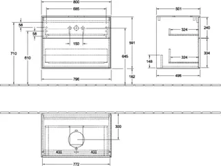 Villeroy & Boch Waschbeckenunterschrank Finion F99 800x603x501mm FK/RE/AP: HG/-/1 – Bild 4