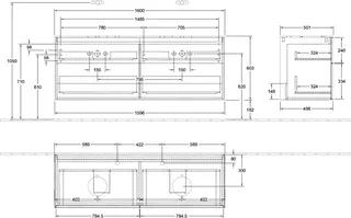 Villeroy & Boch Waschbeckenunterschrank Finion F96 1600x603x501mm FK/RE/AP: PD/-/2 – Bild 3